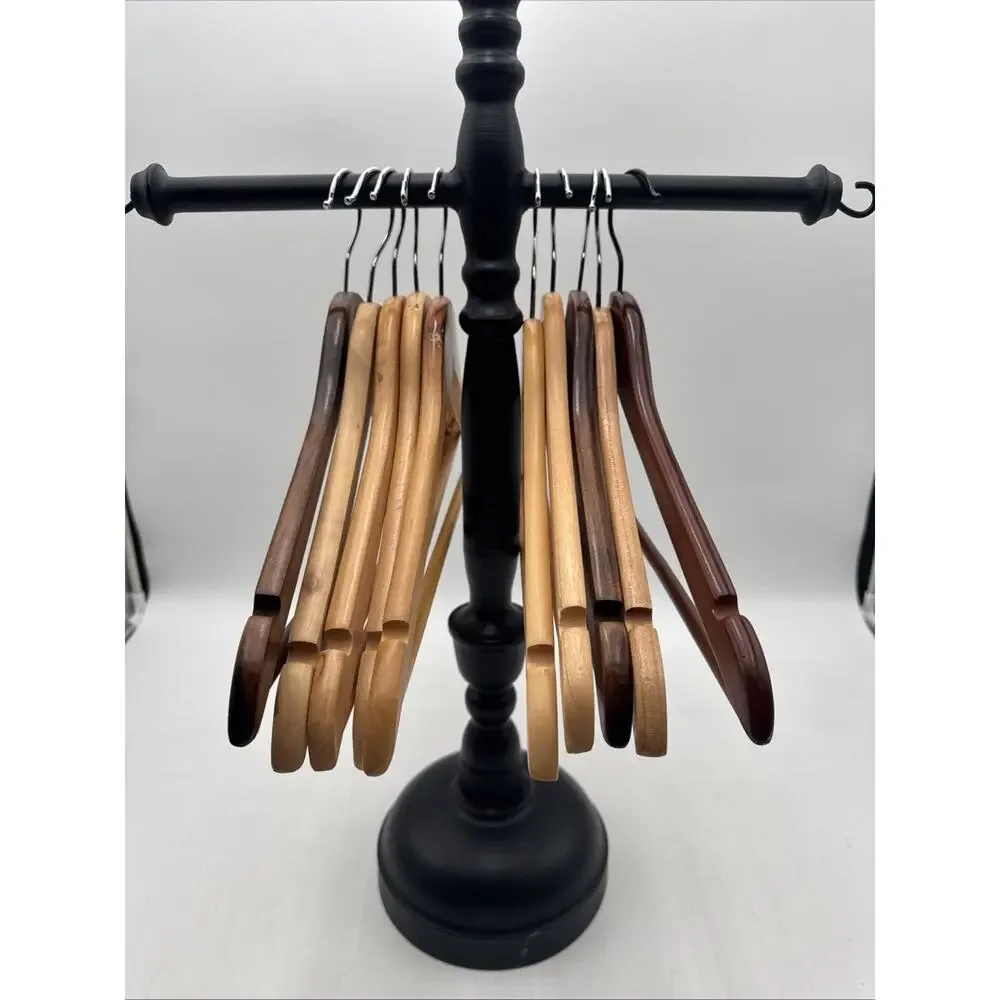 Lot Of 10 Beautiful Wood Hangers For Pants And Or Suits